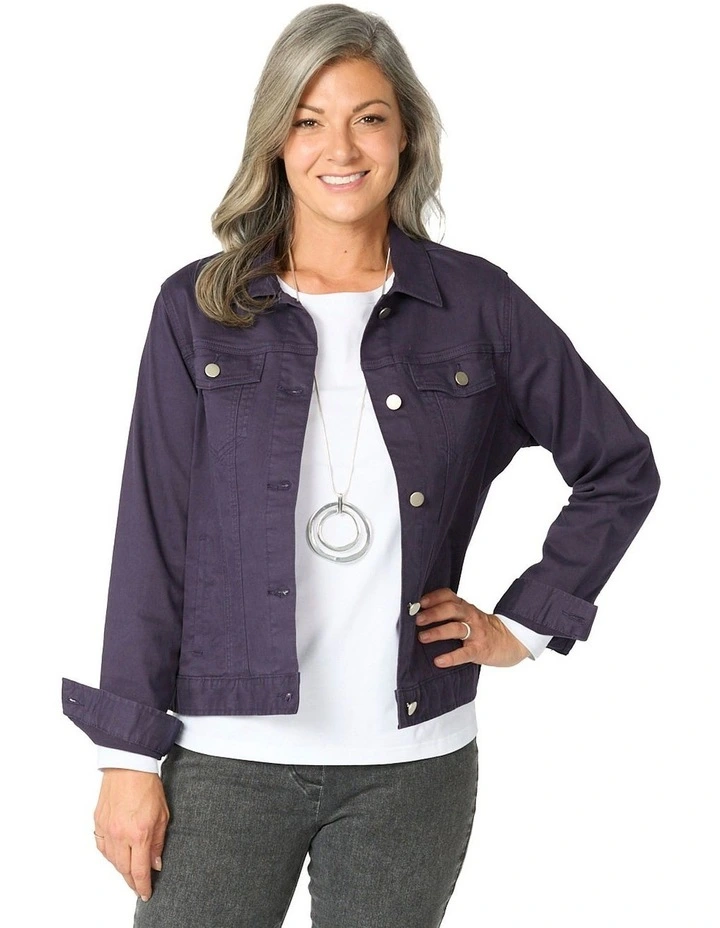 Collared Suzy Jacket in Purple image 4