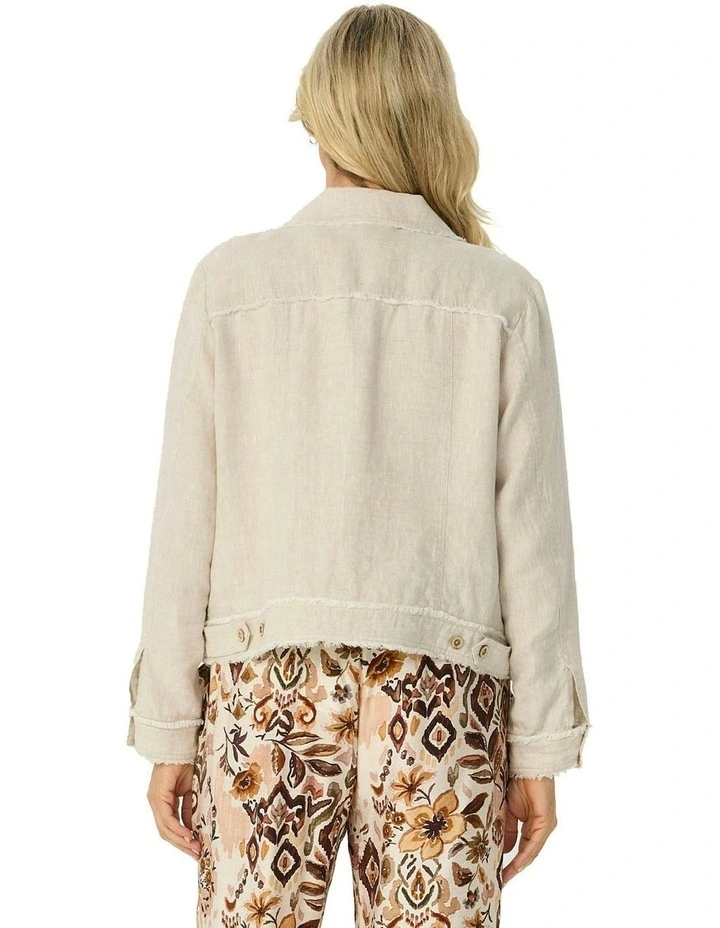 Ari Frayed Detail Jacket in Beige image 2