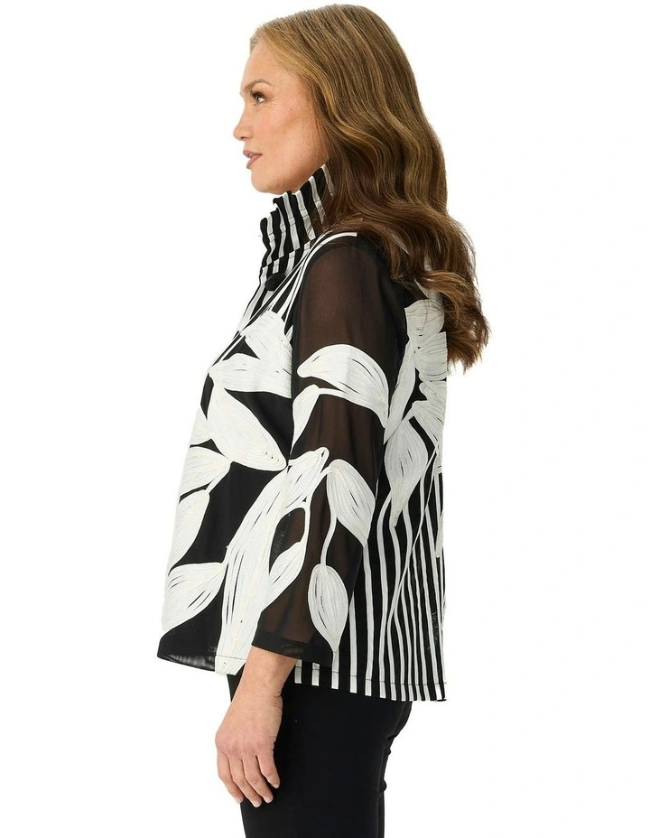 Xander Mesh Button Up Jacket in Multi image 3