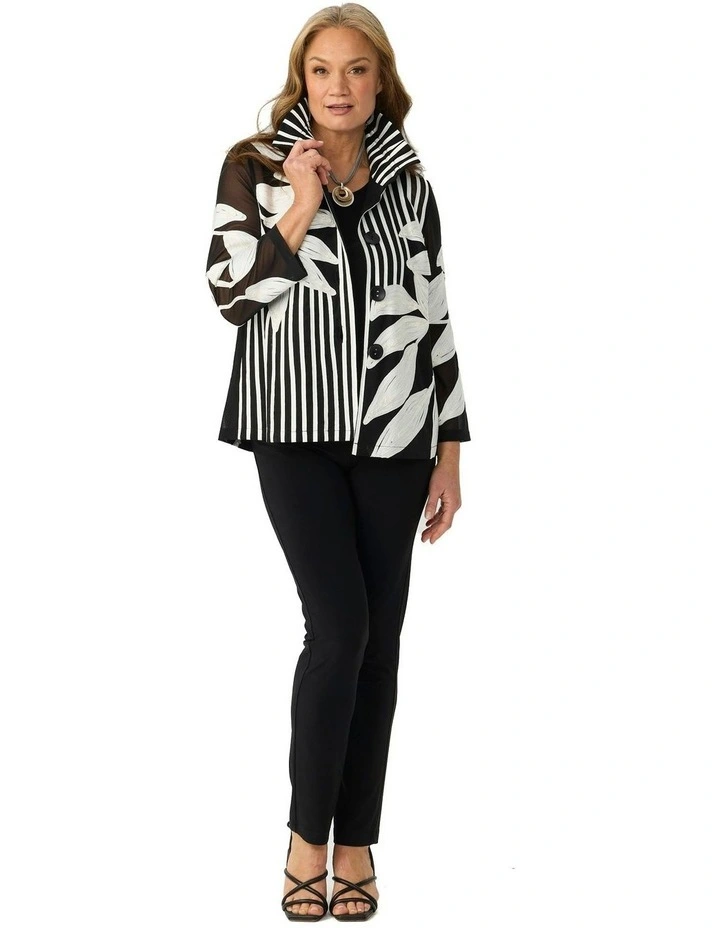 Xander Mesh Button Up Jacket in Multi image 4