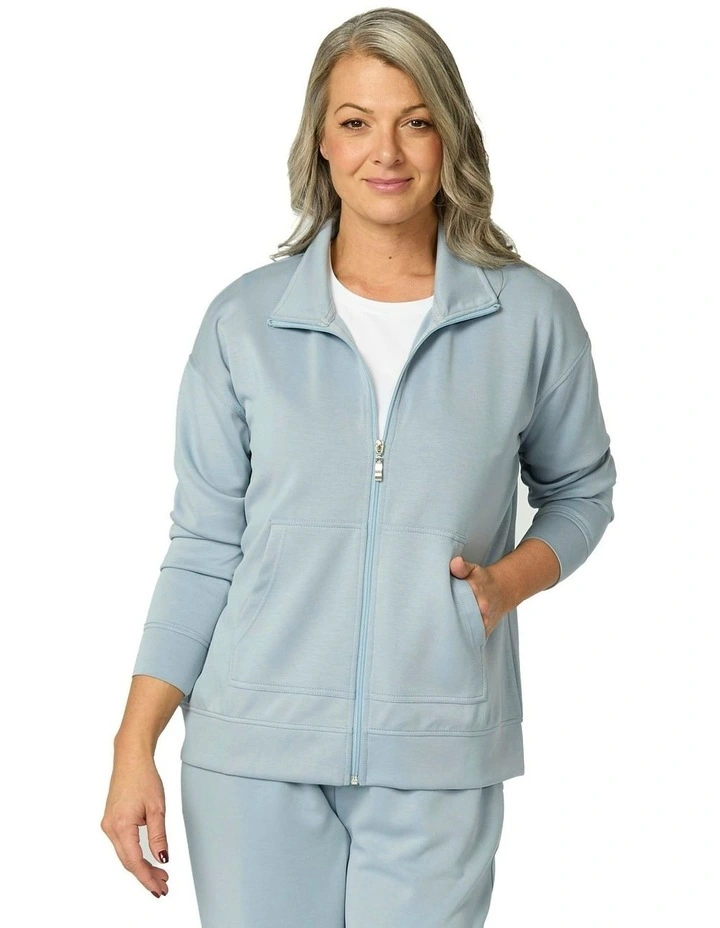 Zen Zip Up Jacket in Blue image 1