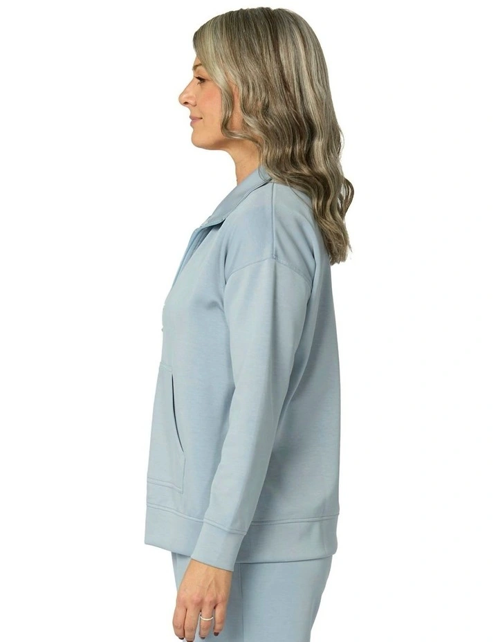 Zen Zip Up Jacket in Blue image 3