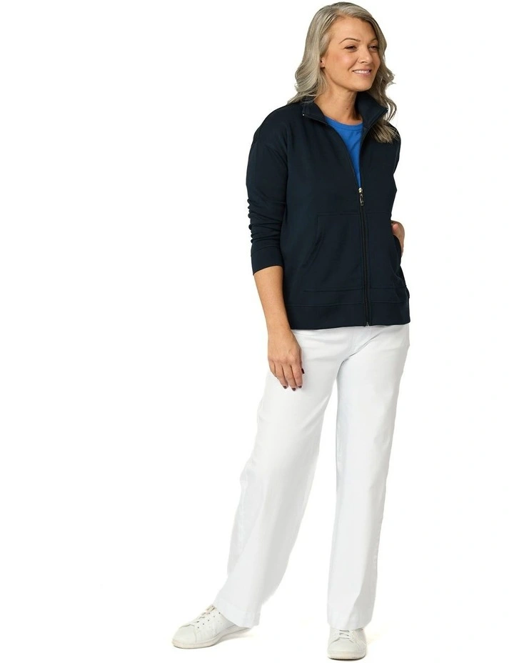 Zen Zip Up Jacket in Blue image 5