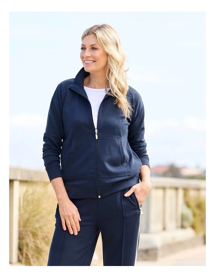 Zen Zip Up Jacket in Blue image 7