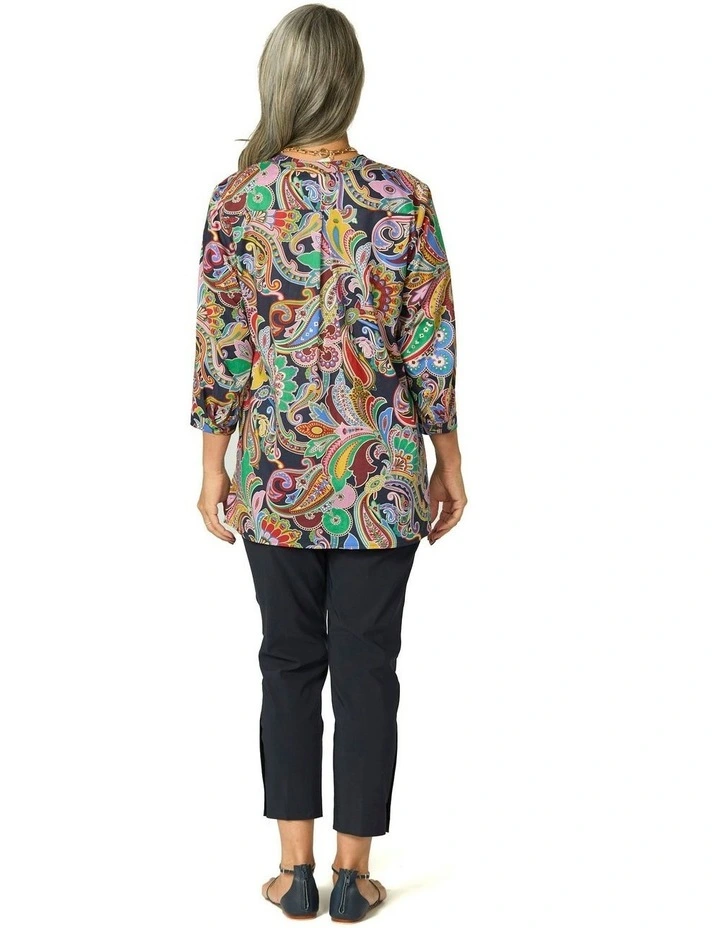 Paisley Fanfare Liberty 3/4 Sleeve Shirt in Multi image 2