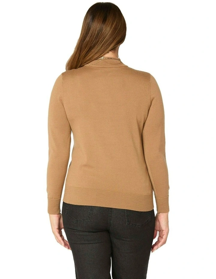 Viola Turtle Neck Sweater in Brown image 2