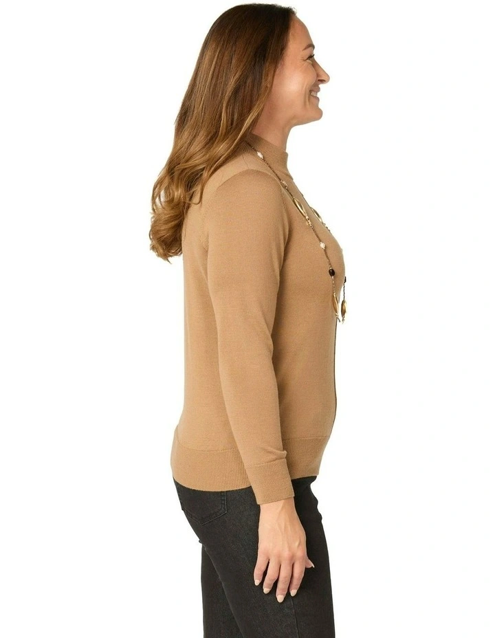 Viola Turtle Neck Sweater in Brown image 3