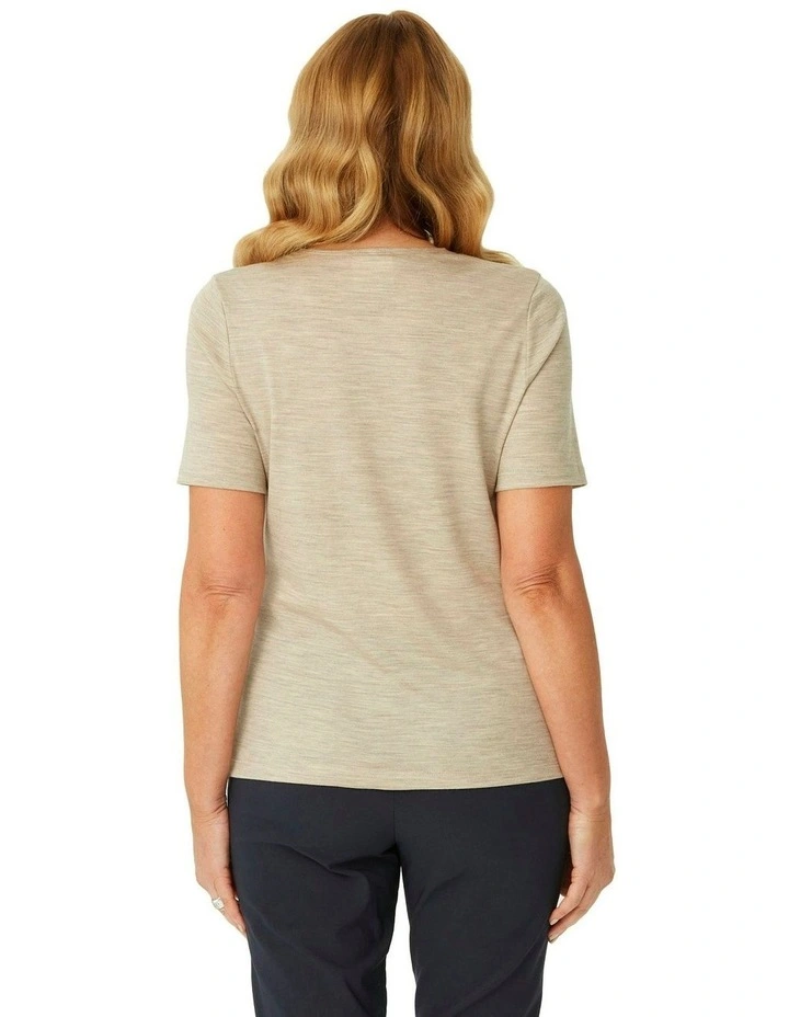 Hedrena Classic Short Sleeve Tee in Beige image 2