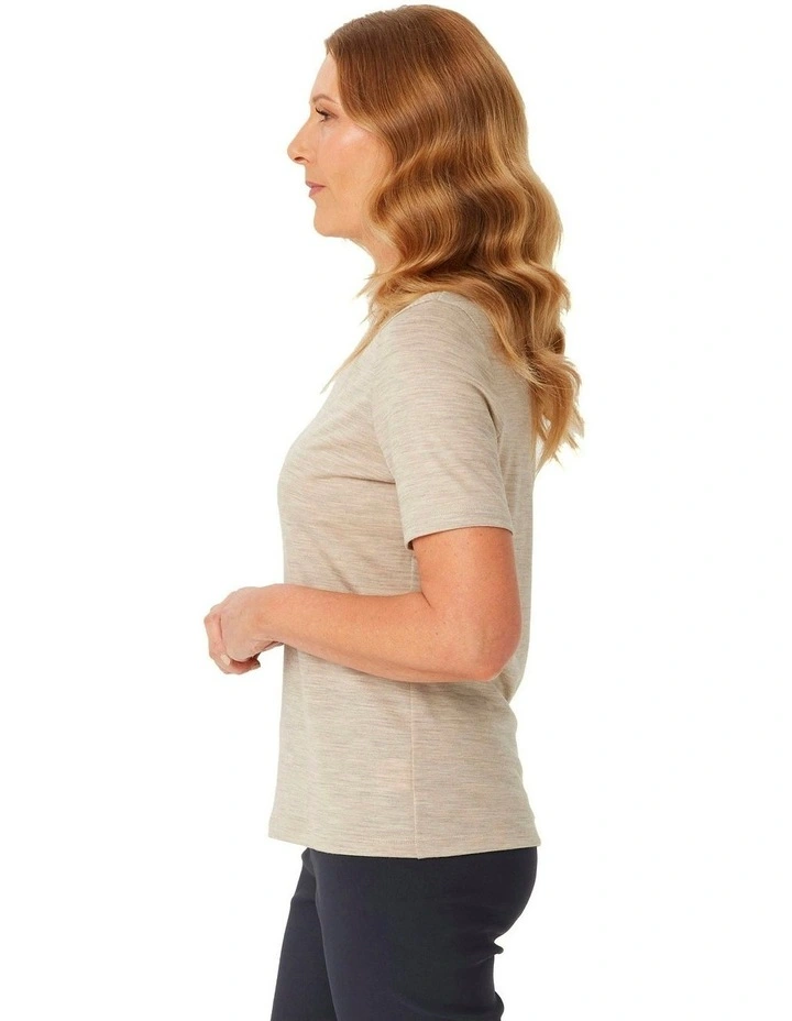 Hedrena Classic Short Sleeve Tee in Beige image 3