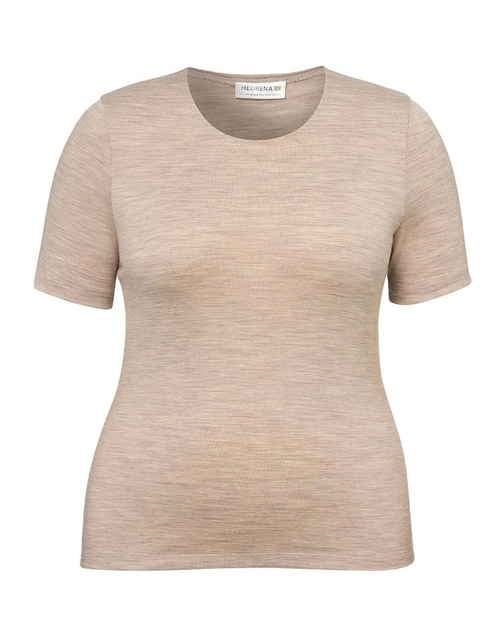 Hedrena Classic Short Sleeve Tee in Beige image 5