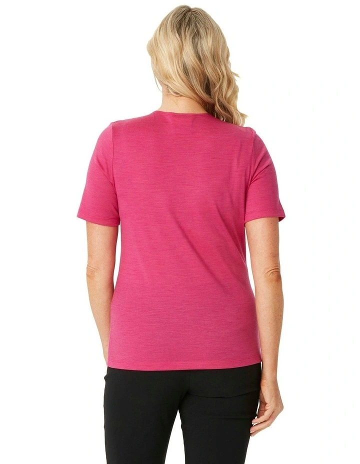 Hedrena Classic Short Sleeve Tee in Pink image 2