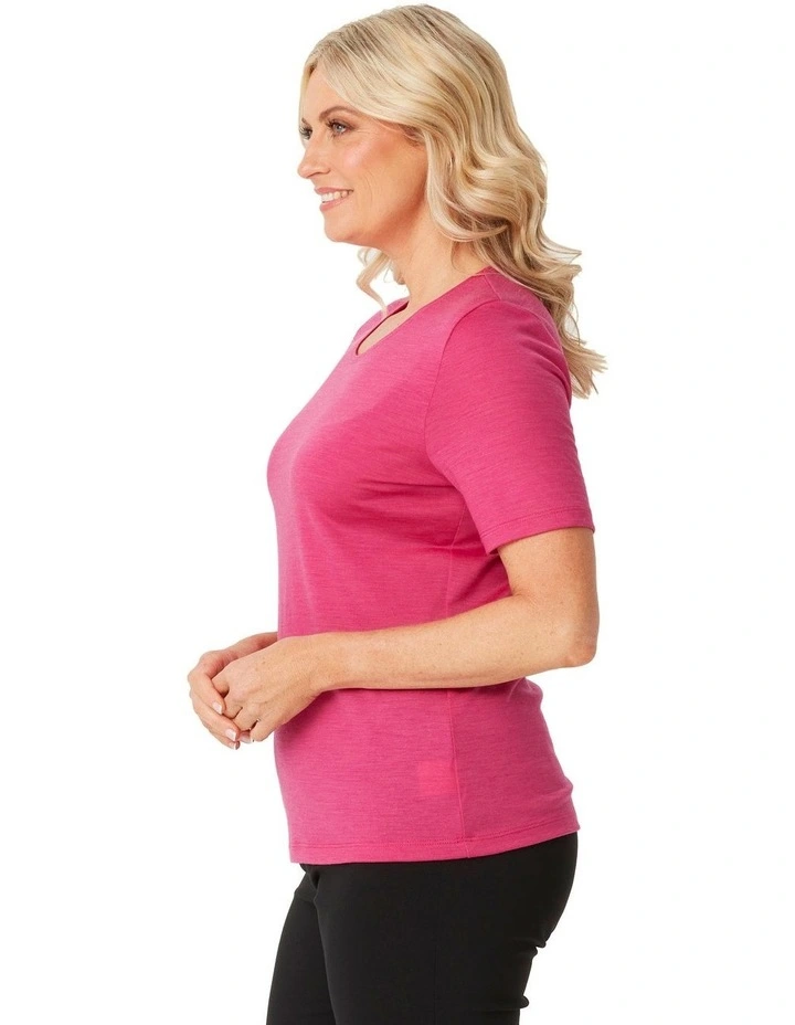 Hedrena Classic Short Sleeve Tee in Pink image 3