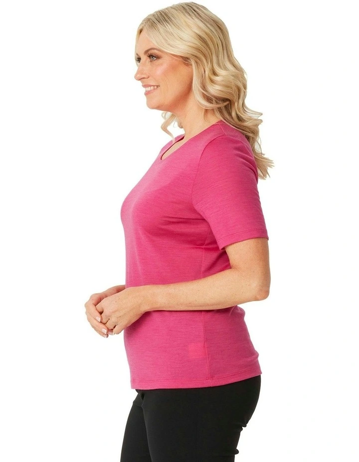 Hedrena Classic Short Sleeve Tee in Pink image 3