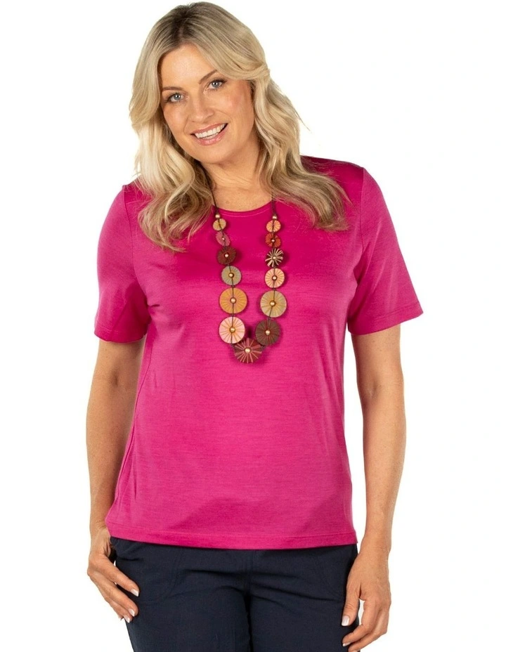 Hedrena Classic Short Sleeve Tee in Pink image 6