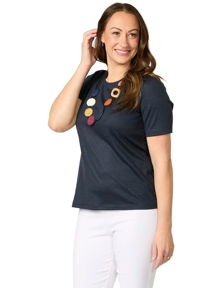 Hedrena Classic Short Sleeve Tee in Blue image 3