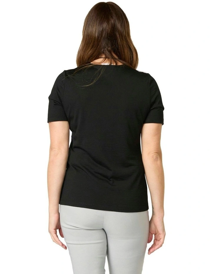 Hedrena Classic Short Sleeve Tee in Black image 2