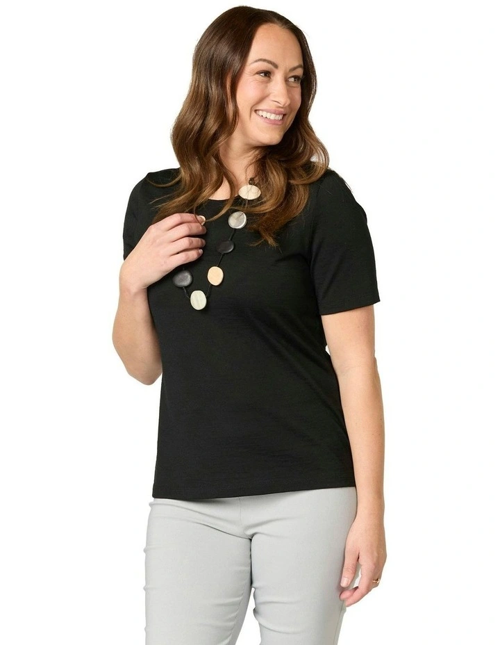 Hedrena Classic Short Sleeve Tee in Black image 3