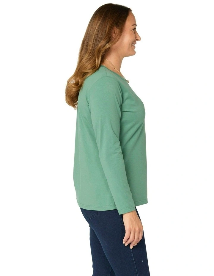 Camp Classic Long Sleeve Tee in Green image 3