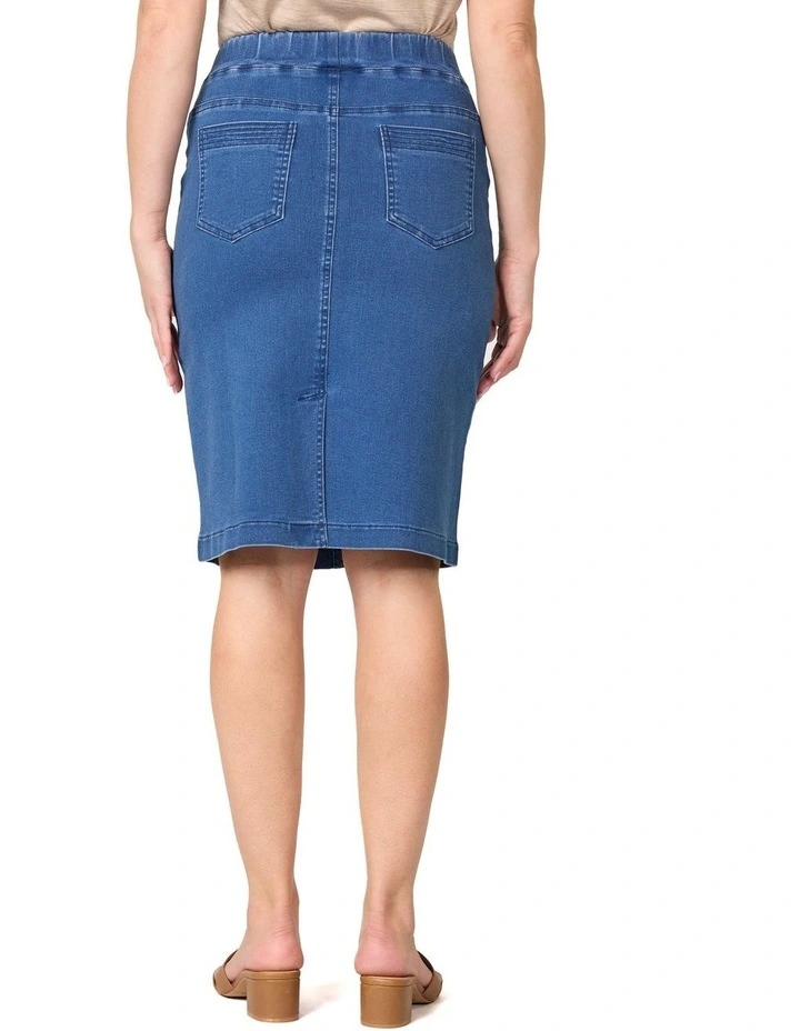 Suzy Stretch Pull On Skirt in Blue image 2
