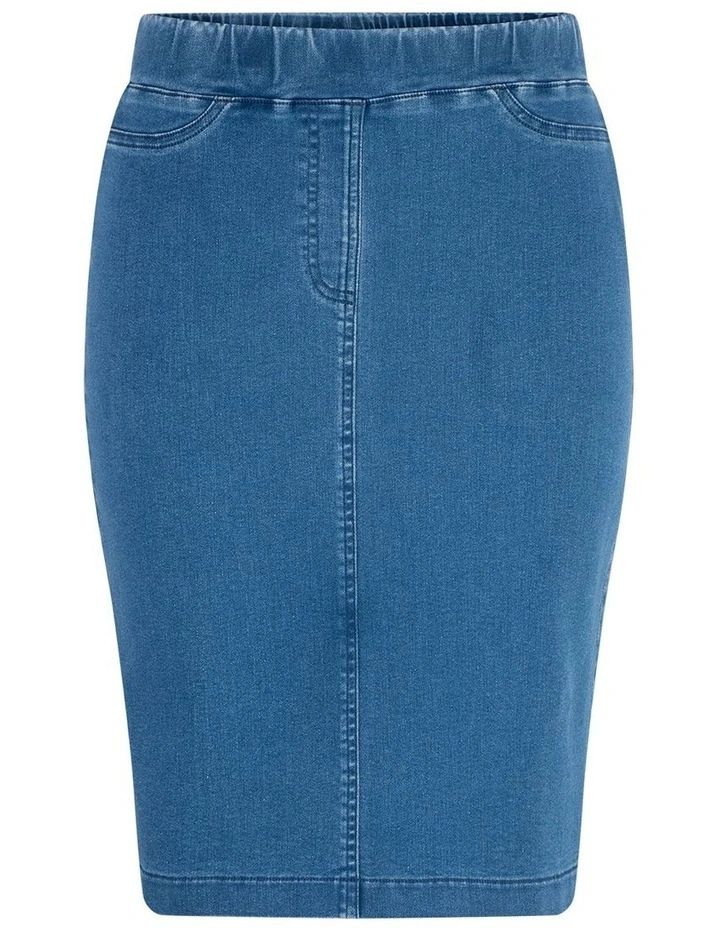Suzy Stretch Pull On Skirt in Blue image 6