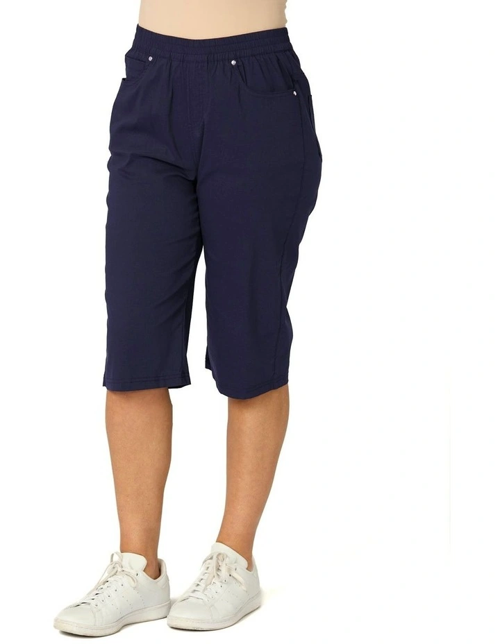 Vibe Stretch Pull On Long Short in Blue image 1