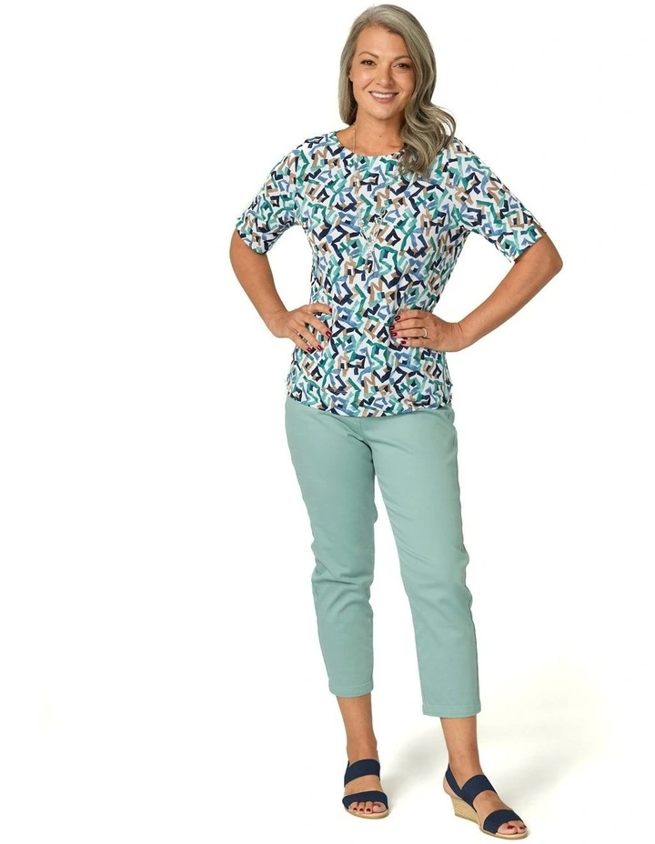 Sandy Stretch 7/8 Pull On Jean in Blue image 5