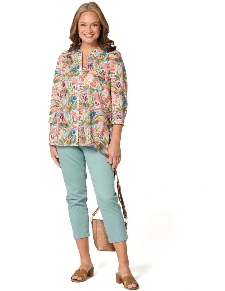 Sandy Stretch 7/8 Pull On Jean in Blue image 6