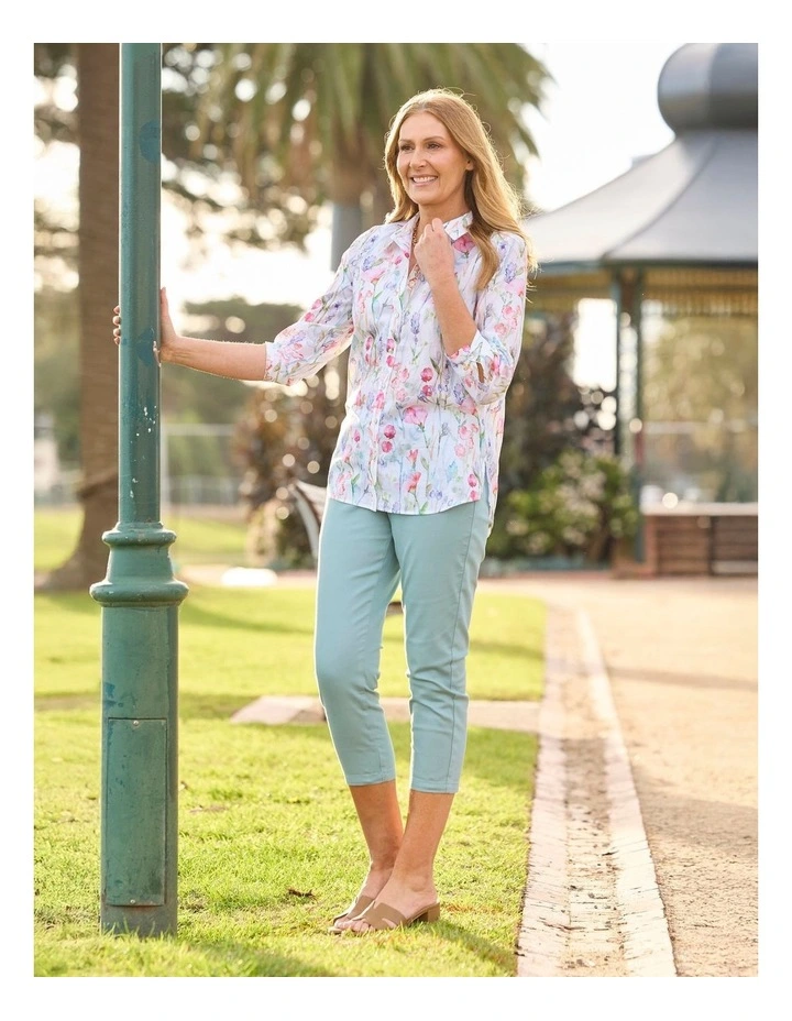 Sandy Stretch 7/8 Pull On Jean in Blue image 7
