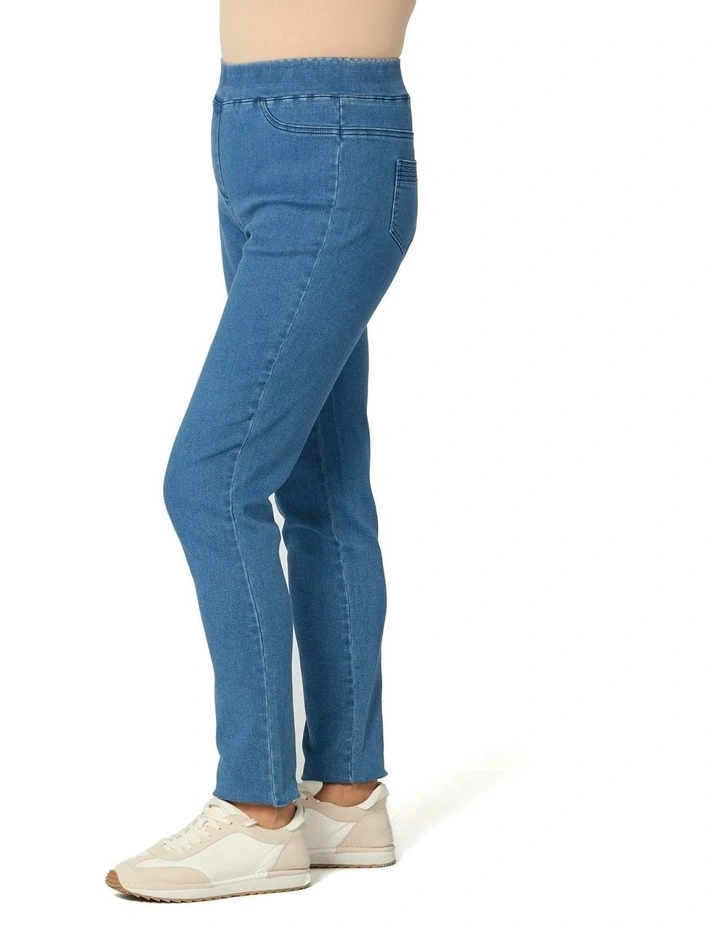 Suzy Stretch Long Pull On Jean in Blue image 3