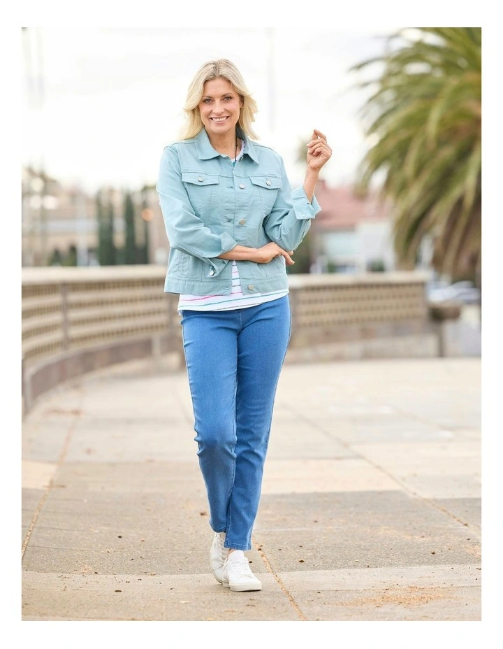 Suzy Stretch Long Pull On Jean in Blue image 5