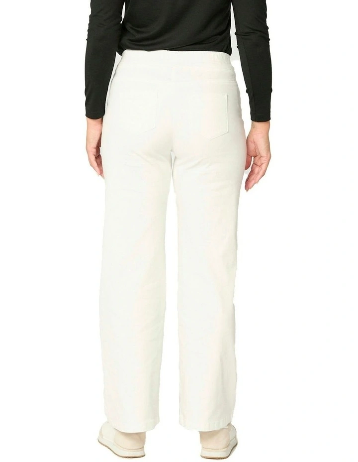 Wide Leg Suzy Stretch Pull On Jean in Cream image 2
