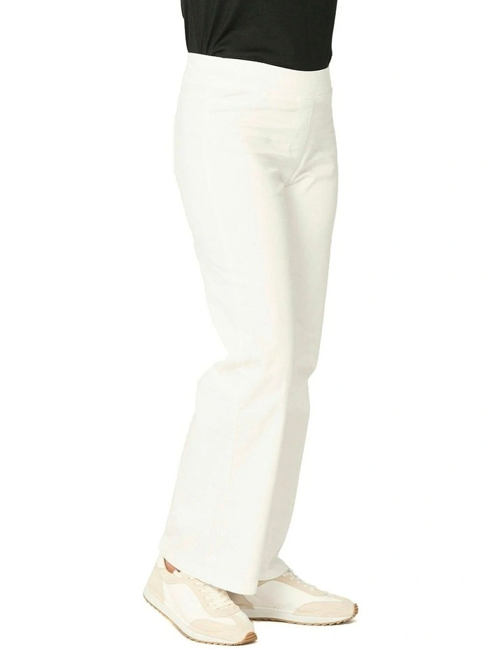 Wide Leg Suzy Stretch Pull On Jean in Cream image 4