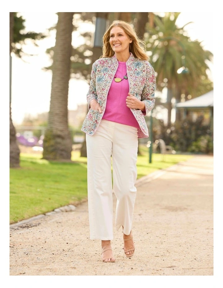 Wide Leg Suzy Stretch Pull On Jean in Cream image 5