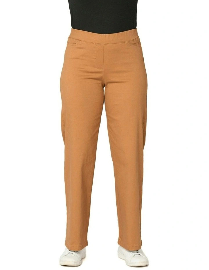 Wide Leg Suzy Stretch Pull On Jean in Brown image 1