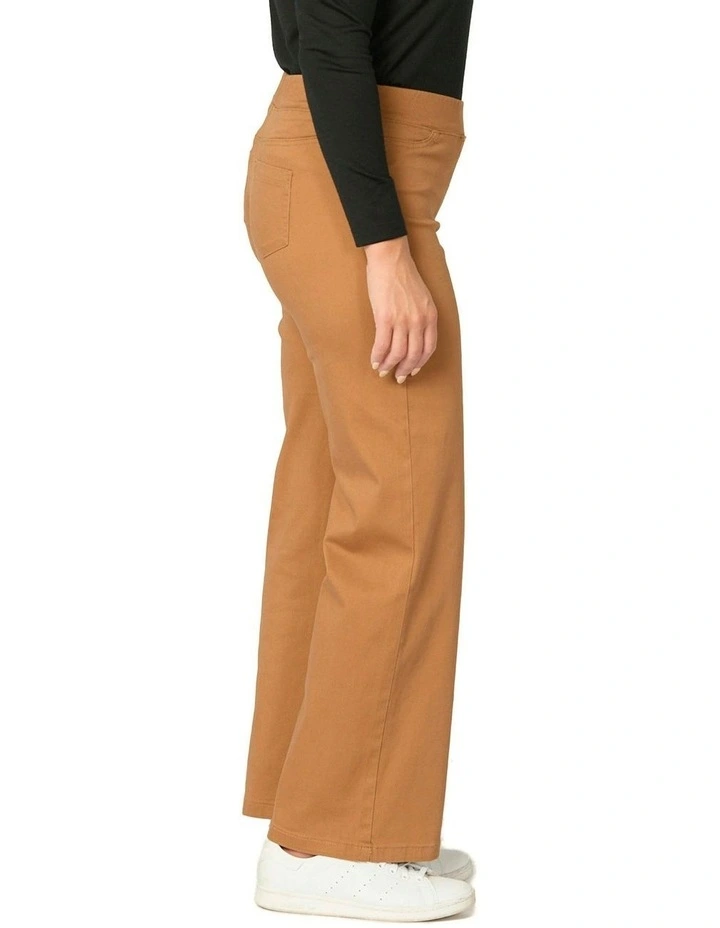 Wide Leg Suzy Stretch Pull On Jean in Brown image 3
