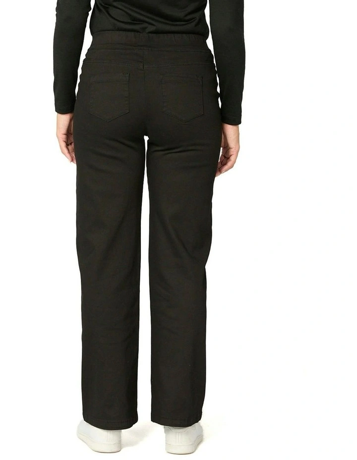 Wide Leg Suzy Stretch Pull On Jean in Black image 2