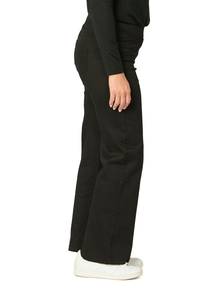 Wide Leg Suzy Stretch Pull On Jean in Black image 3