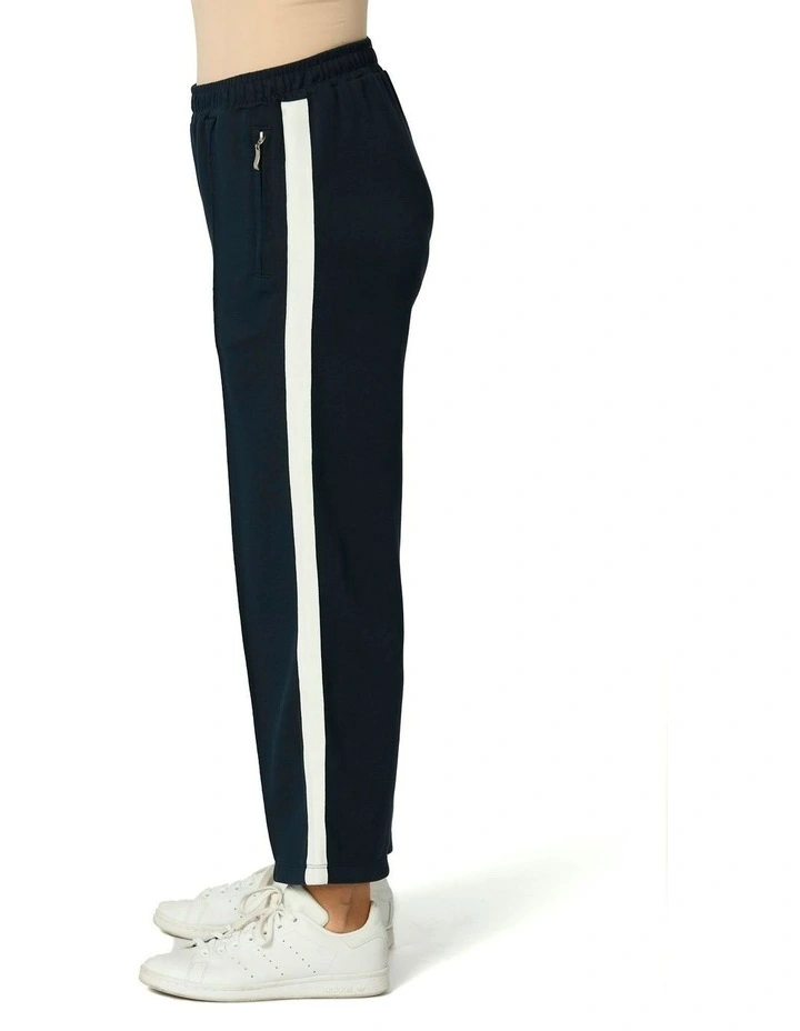 Zen Crop Side Stripe Wide Pants in Blue image 3