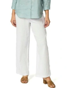 Lumina Wide Leg Pull On Pant in White