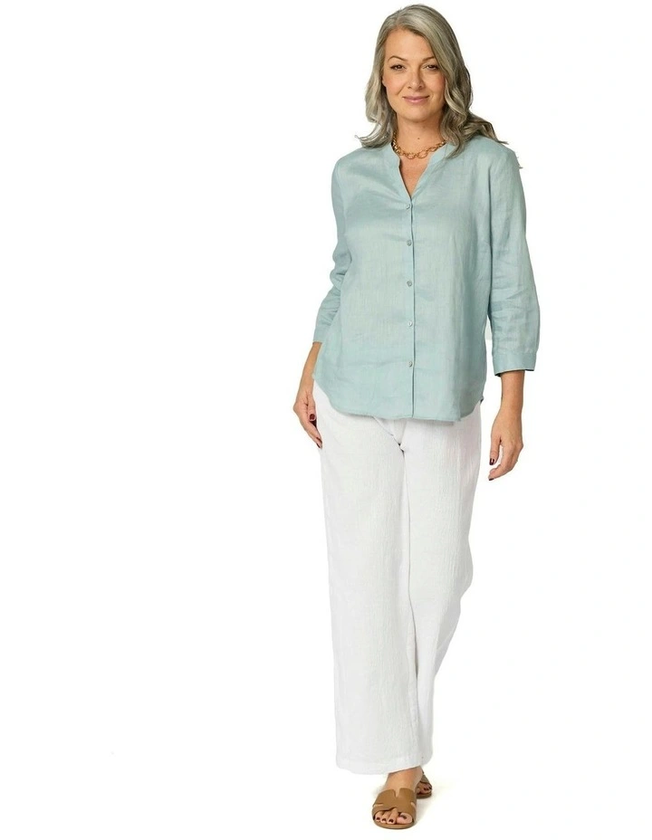 Lumina Wide Leg Pull On Pant in White image 4