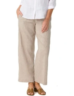Lumina Wide Leg Pull On Pant in Cream