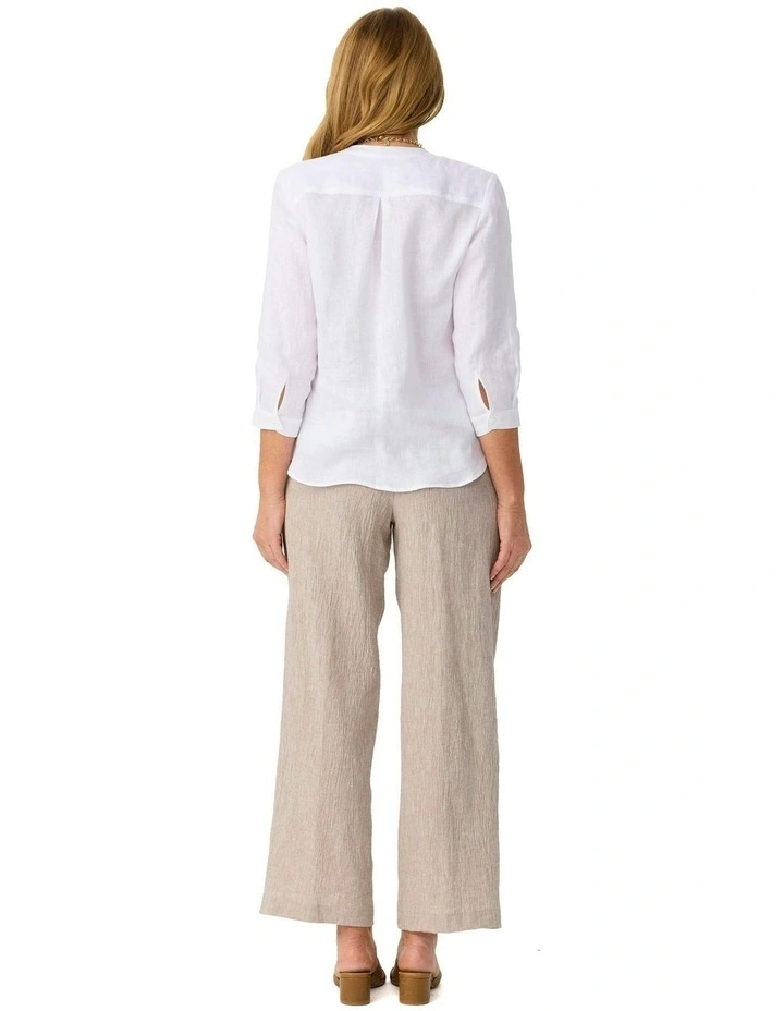Lumina Wide Leg Pull On Pant in Cream image 2