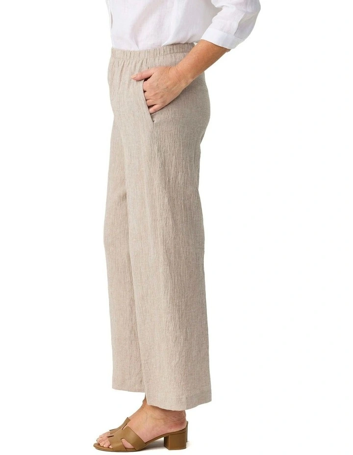 Lumina Wide Leg Pull On Pant in Cream image 3