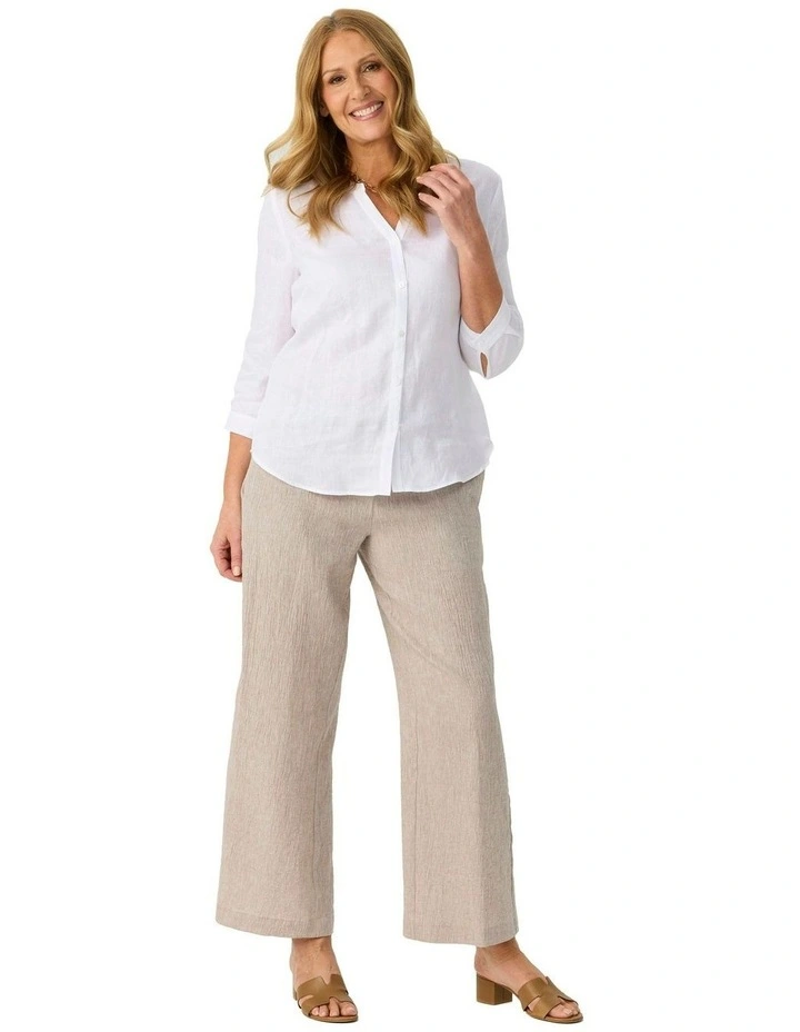 Lumina Wide Leg Pull On Pant in Cream image 4