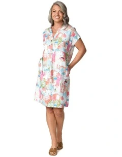 Costa Houses Short Sleeve Dress in Multi
