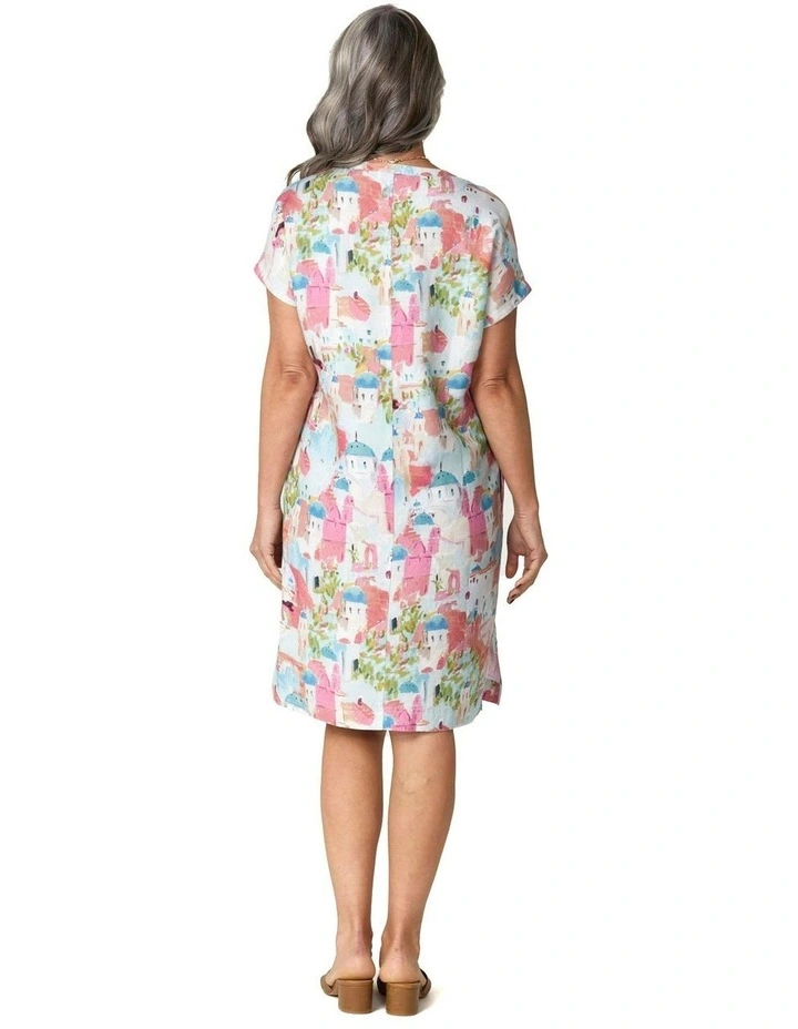 Costa Houses Short Sleeve Dress in Multi image 2