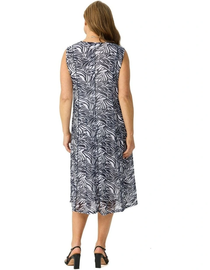 Veneta Mesh Sleeveless Gored Dress in Multi image 2