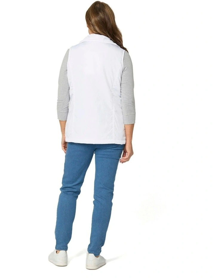 Lakeshore Zip Up Ruched Vest in White image 2