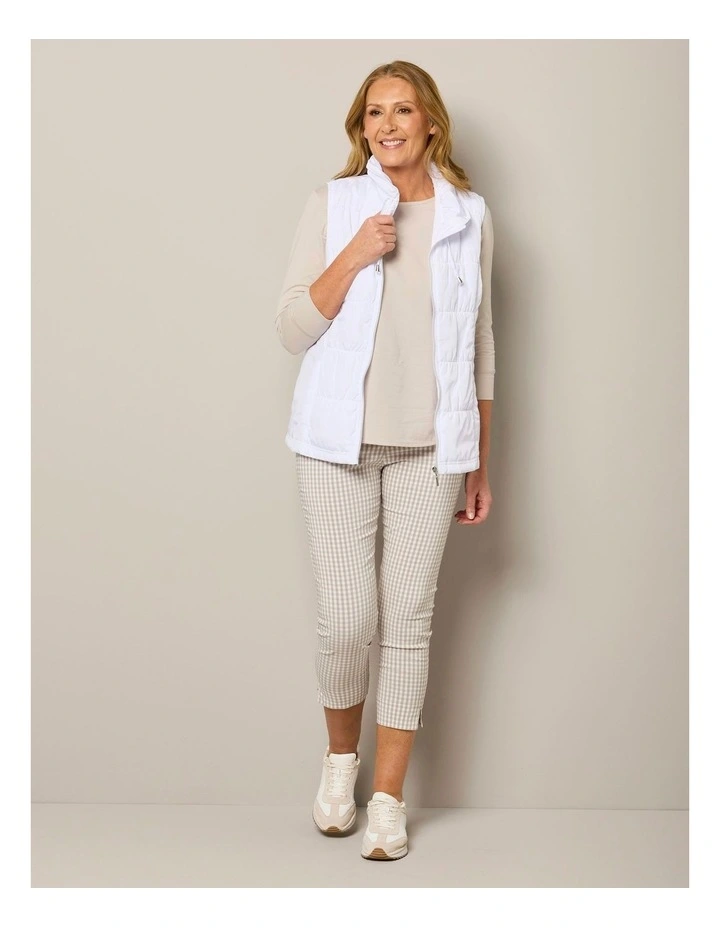 Lakeshore Zip Up Ruched Vest in White image 5