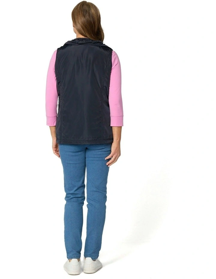 Lakeshore Zip Up Ruched Vest in Blue image 2